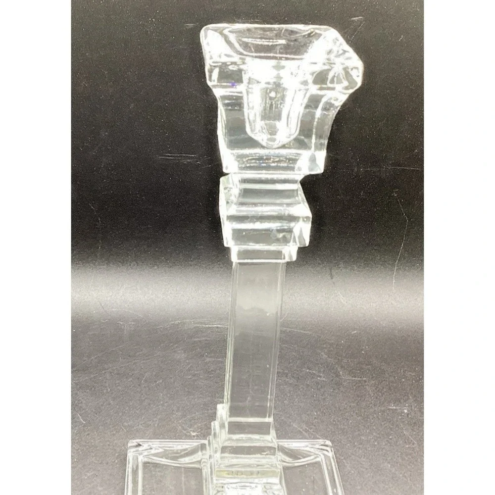 Vintage Candle Holder Toscany Lead Crystal Taper Square Base 8